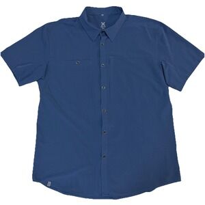 Vertx Men's XL Blue Flagstaff Short Sleeve Button Up Shirt Stretch Performance